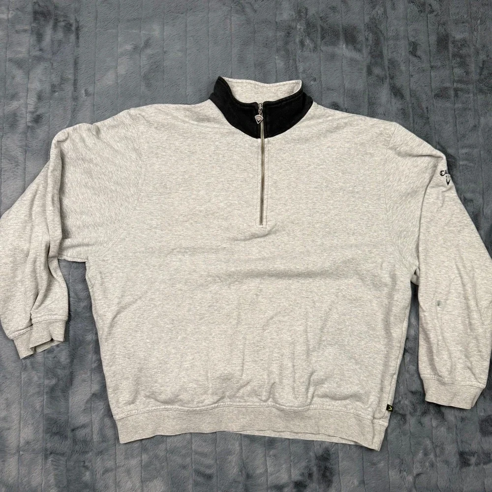 Callaway Golf Sport Mens Large Gray Brushed Fleece Quarter Zip Pullover Sweater